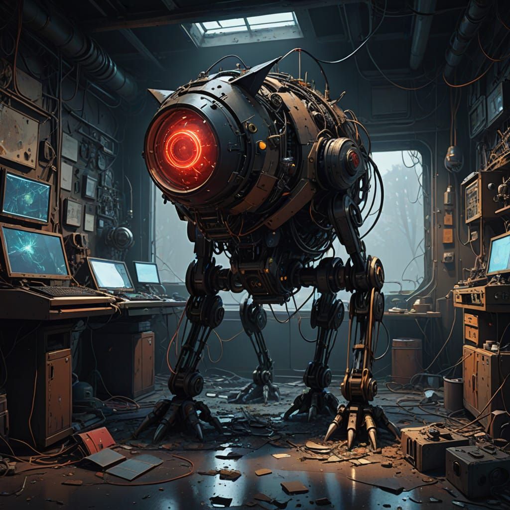 Abandoned Lab Hosts Hauntingly Beautiful Broken Robot Cat