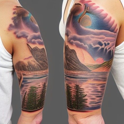 Texas Wildlife Tattoo Sleeve Design for Arm