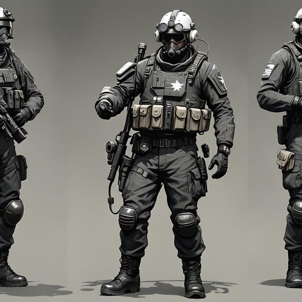 Monochromatic Tankman Soldier in Wasteland: Cinematic Film S...