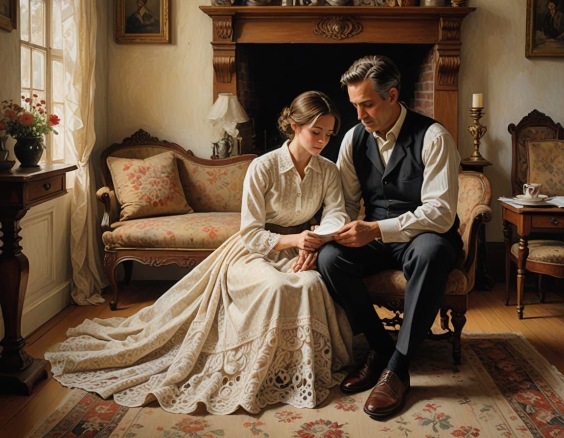 Couple's Heartfelt Promise in Intimate Golden Nook