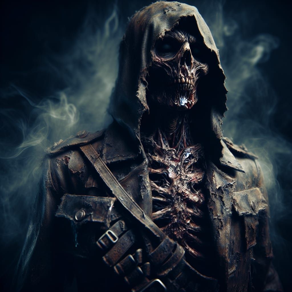 Zombie Soldier Concept Art in Oil Painting Style