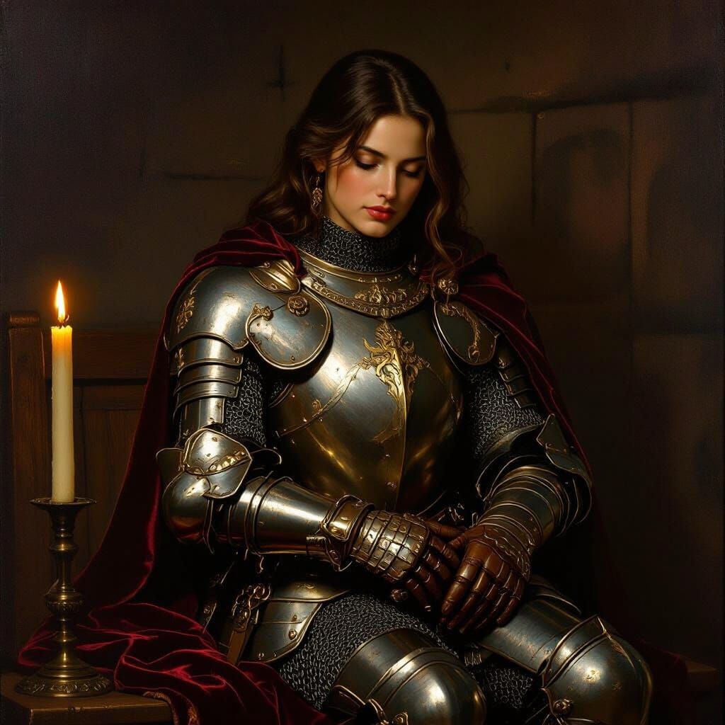 Noble Knight: Pre-Raphaelite Moment in Candlelight