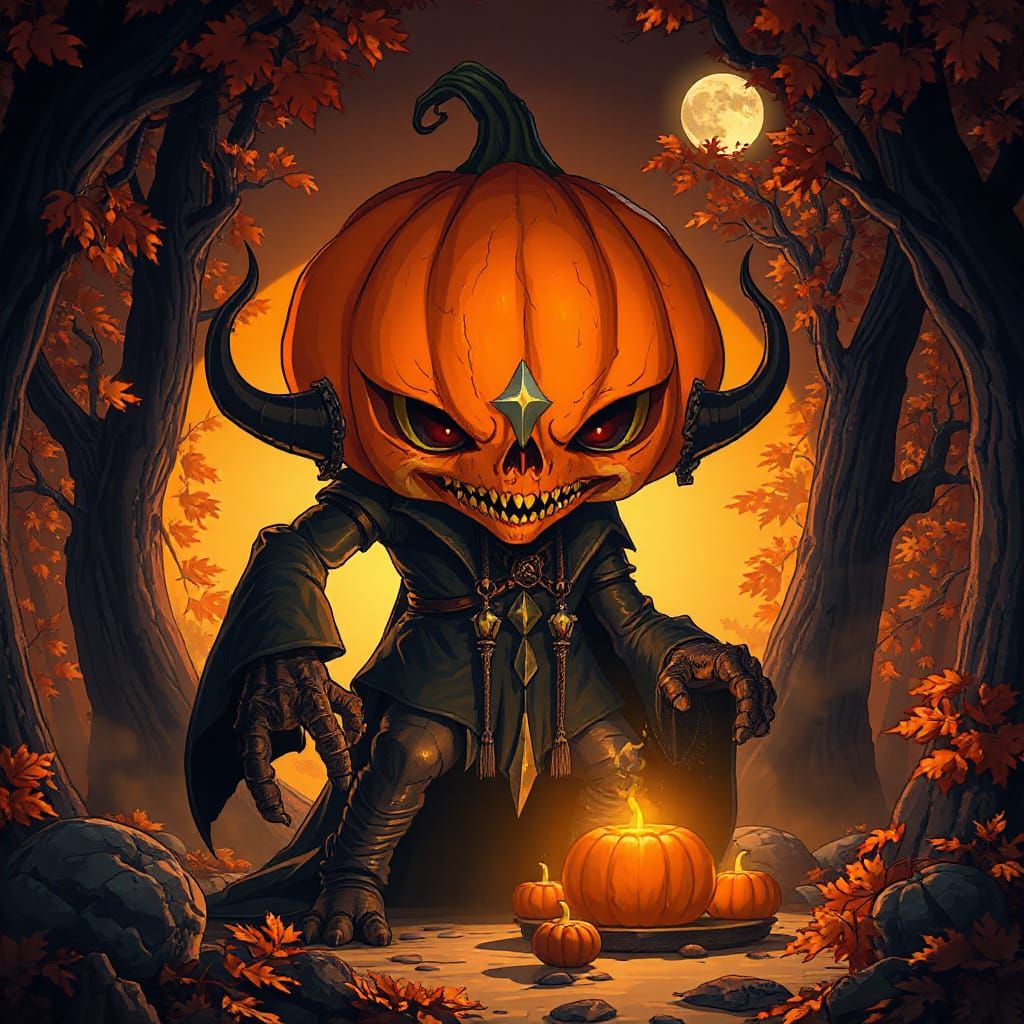 Demonic Samhain at Celtic Ritual in Mystical Style