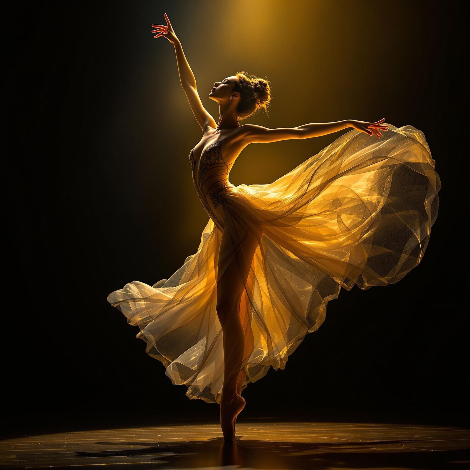 Surreal Ballerina in Spotlight
