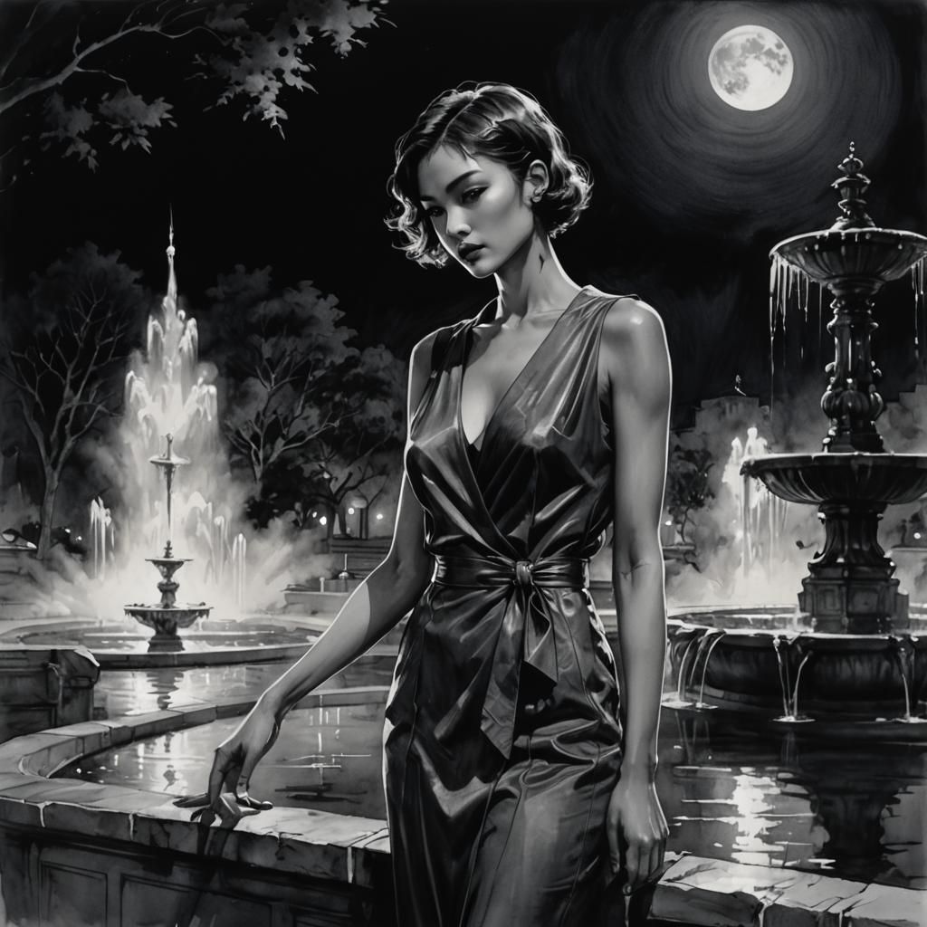 Monochromatic Portrait in Shinkawa Style