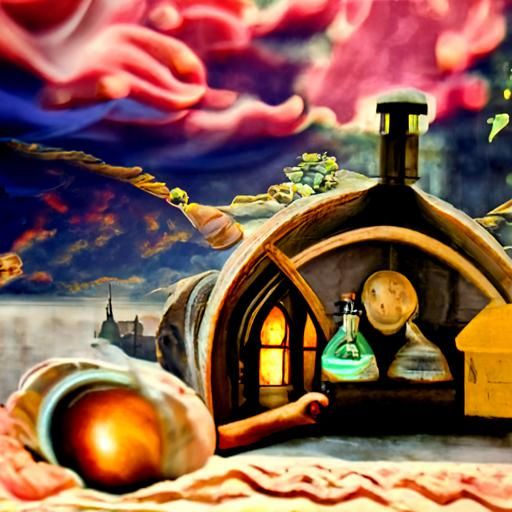 Alchemist's Dream: A Naive Renaissance Photoillustration