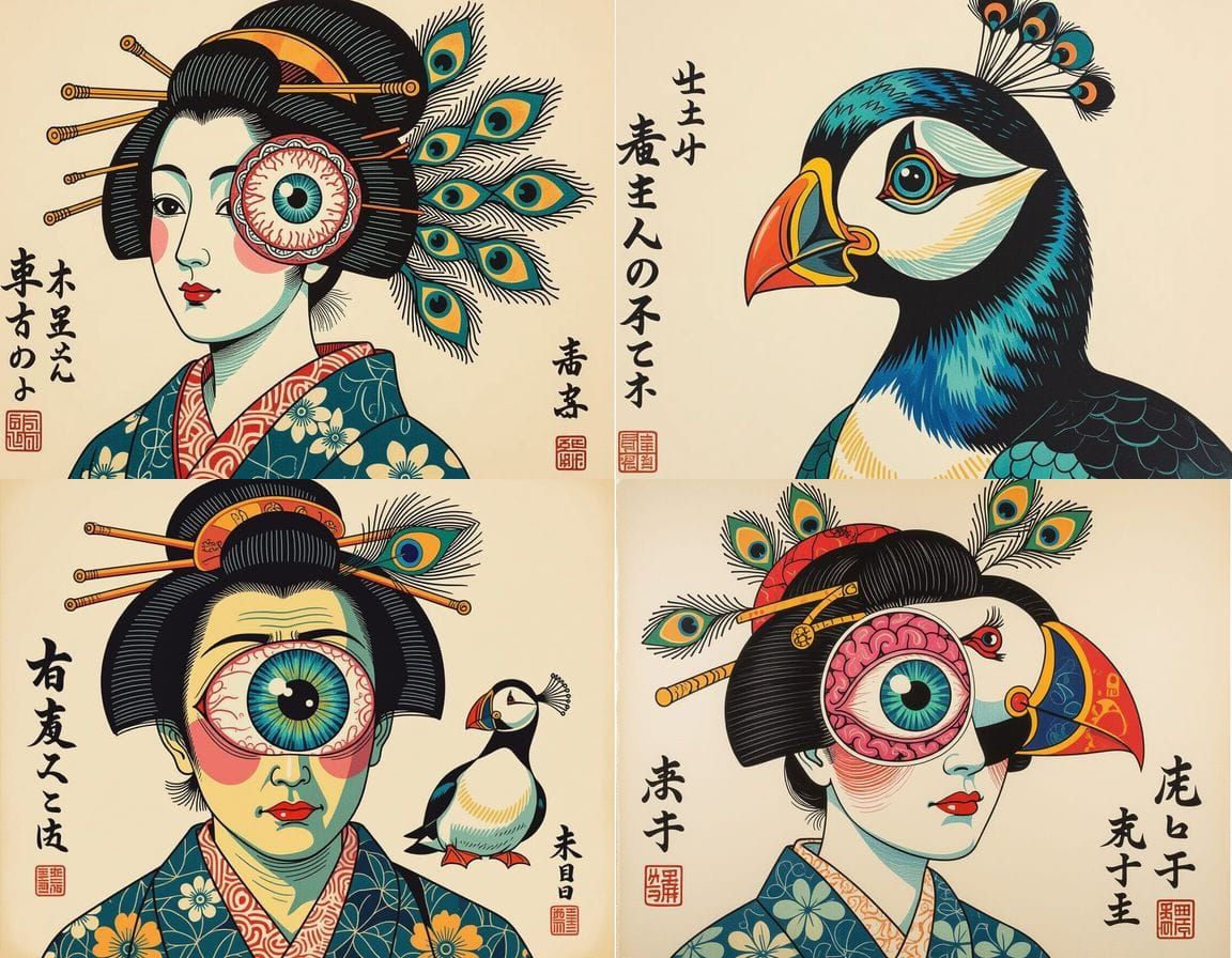 Bizarre Japanese Squalor: A Mixed Media Collage