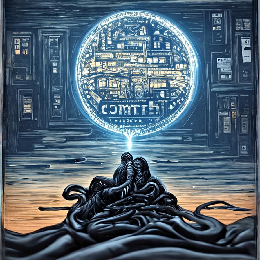 Eldritch Cosmic Convergence in Dark Matte Art Style