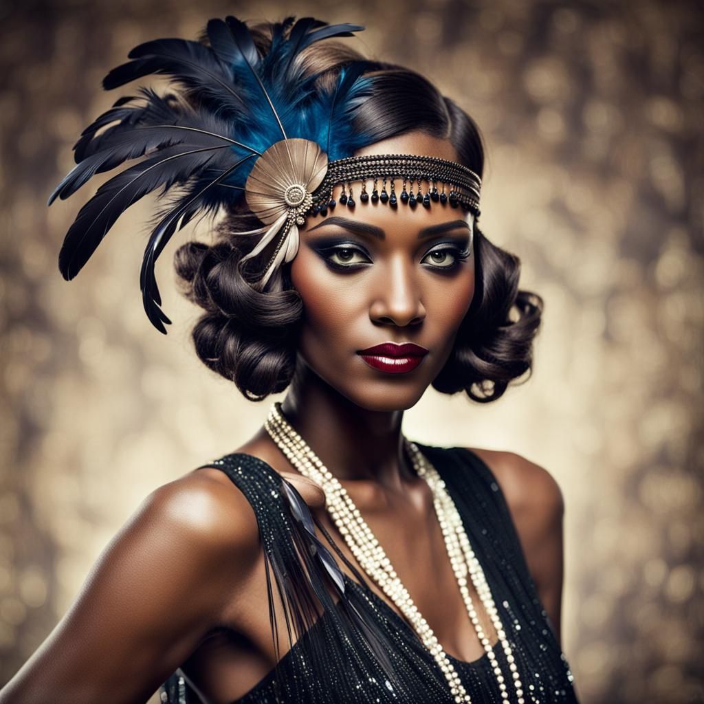 Flapper Portrait: Dancing Girl in 1920s Style