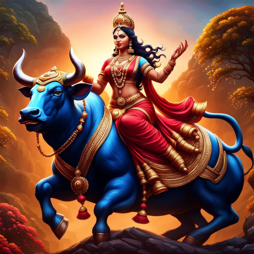 Lakshmi riding the Beast