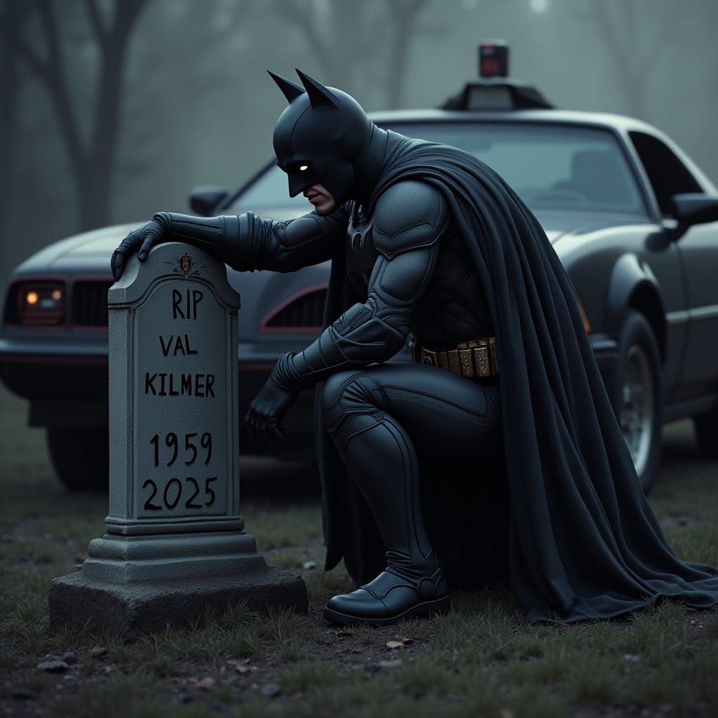 Batman Pays Tribute in a Somber Memorial Scene