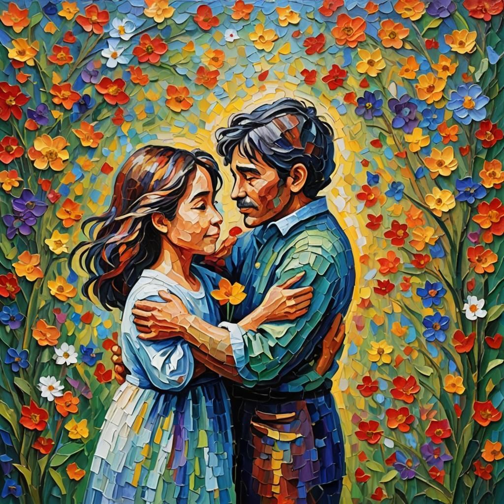 Love and Respect in Expressionist Oil Painting