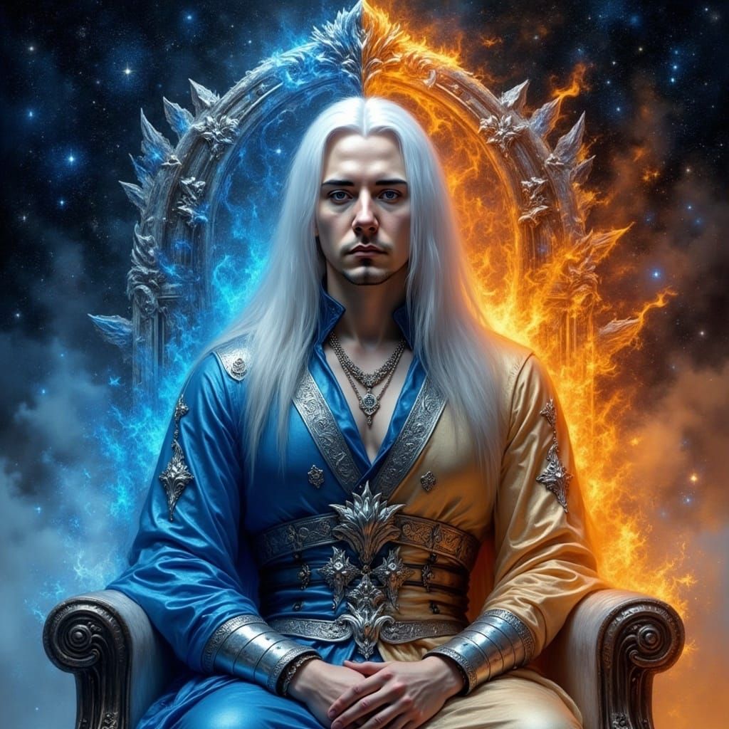 Ice and Fire Goddess on Throne