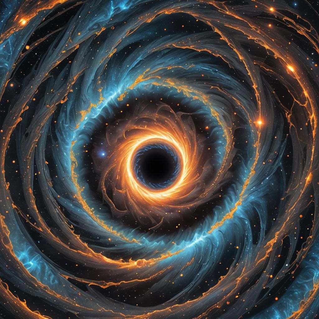 Black Hole Consuming Star: Cosmic Holographic Illustration