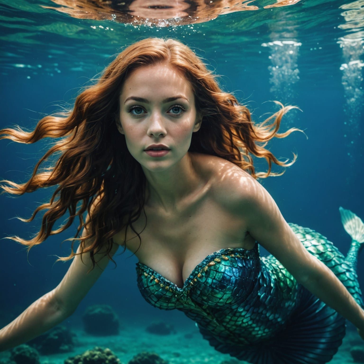 Mythic Mermaid Unveiled Beneath the Waves
