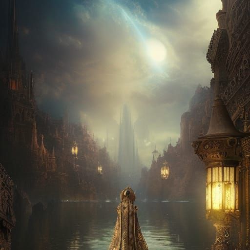 Epic Divine Night: Digital Matte Painting