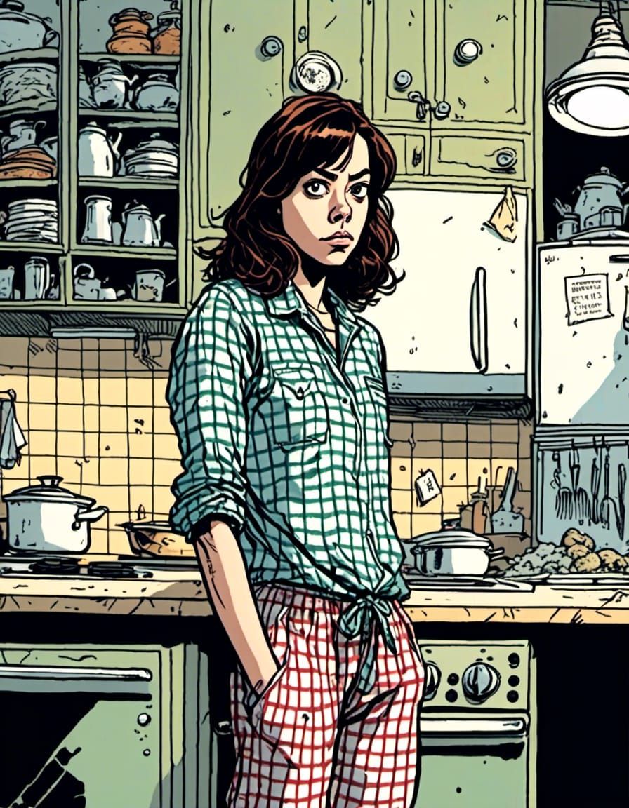 Aubrey Plaza Portrait in Indie Comic Style