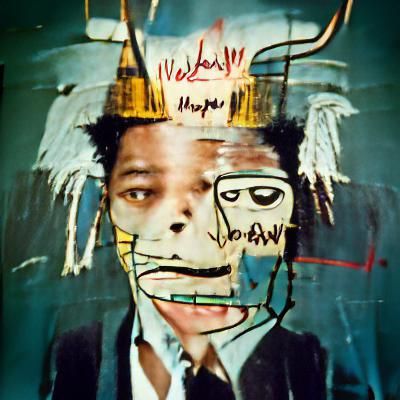 Dynamic Urban Art in Basquiat Style