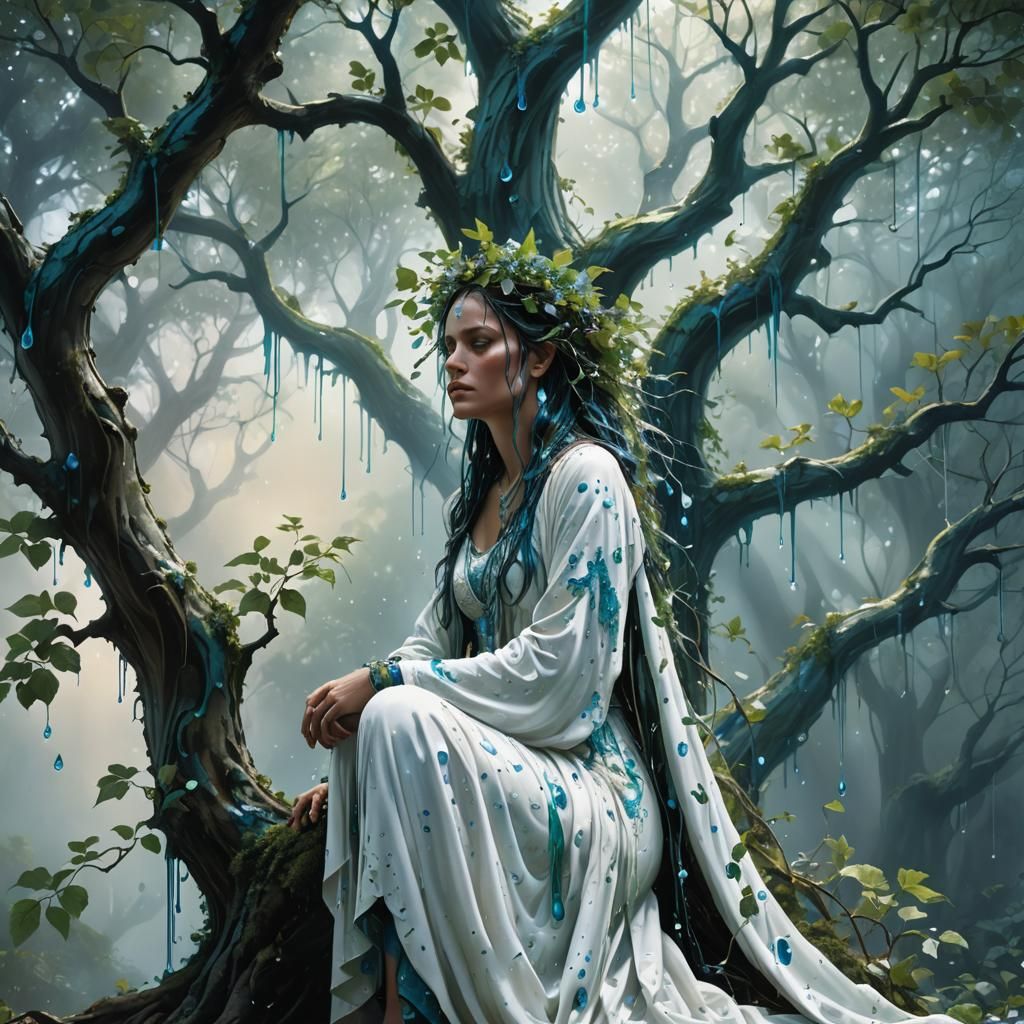 Mystical Tree Blesses Bride: Fantasy Matte Painting