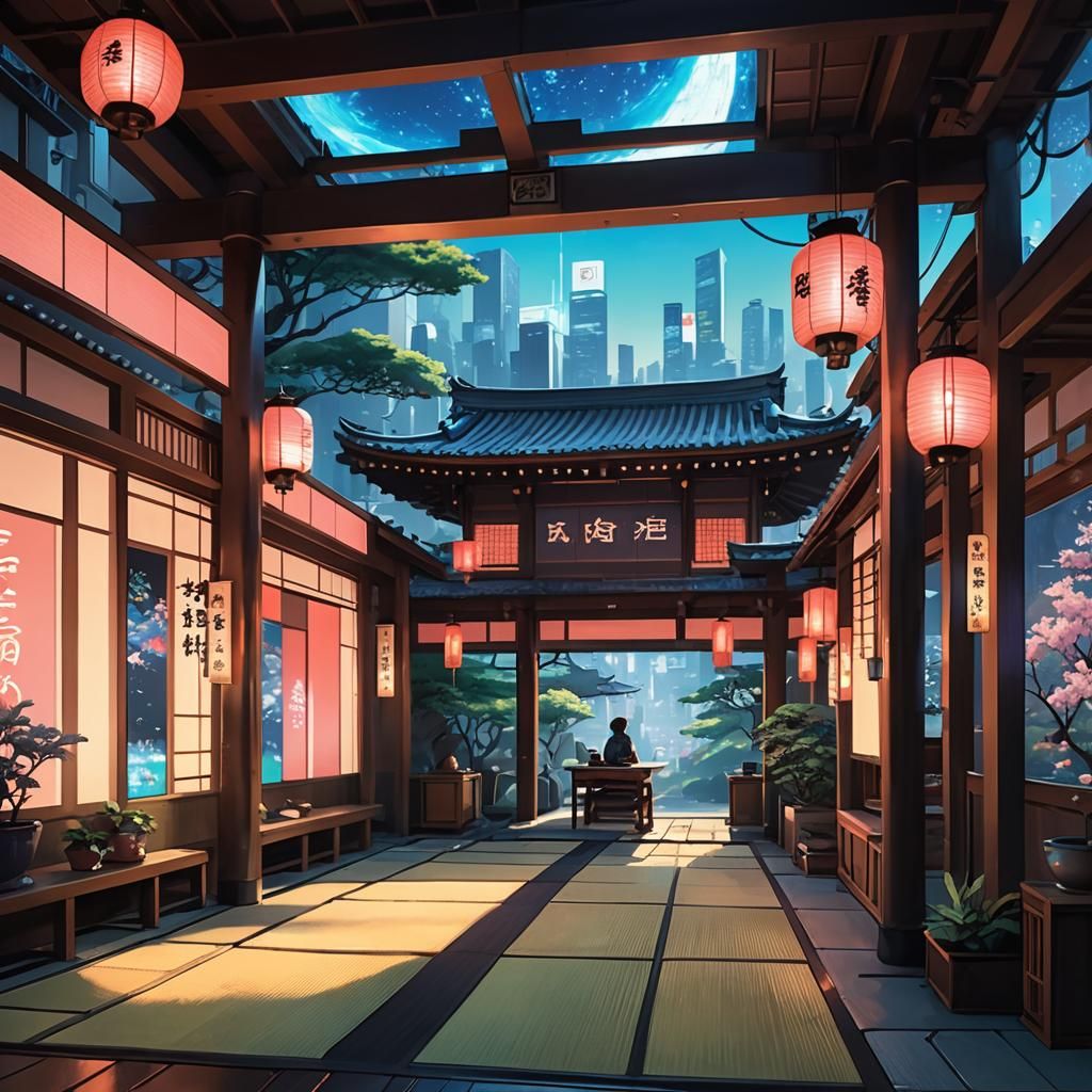Cyberpunk Tea House: Tradition Meets Future