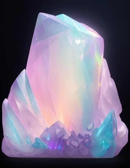 Holographic angel aura coated candle quartz.