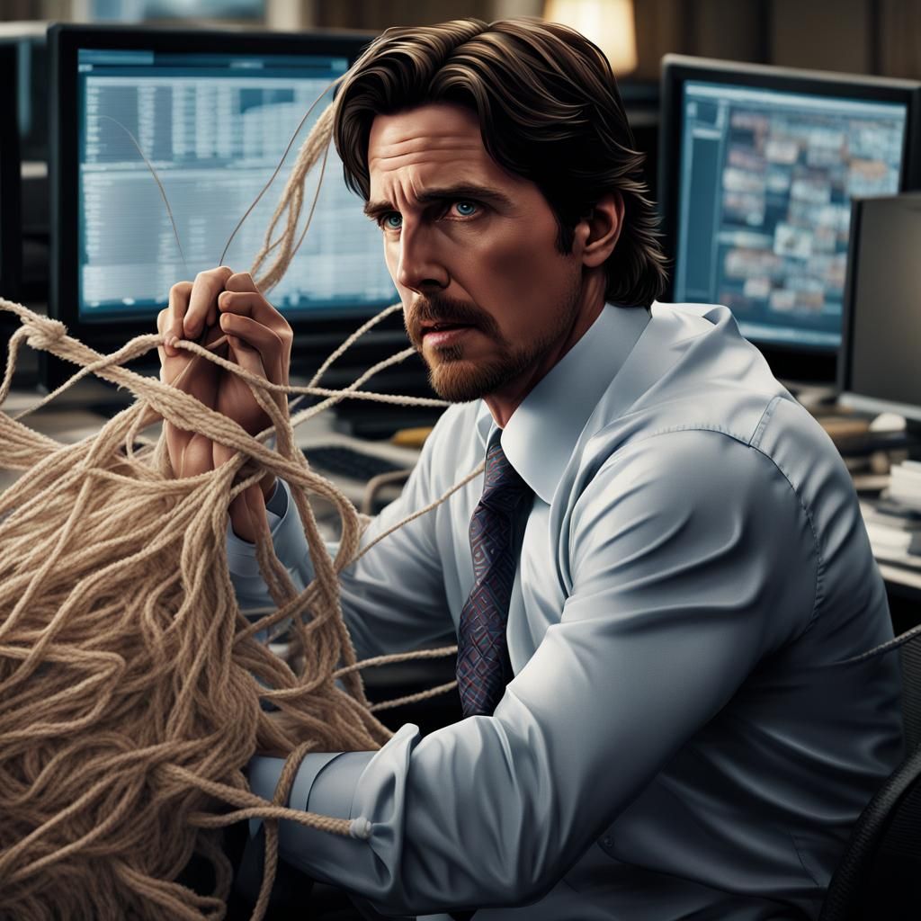 Michael Burry Bored at Work, Digital Painting