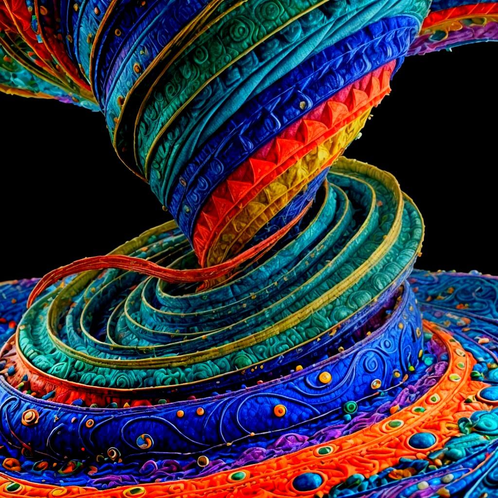 Surreal Weather Patterns in 3D Alcohol Ink Style