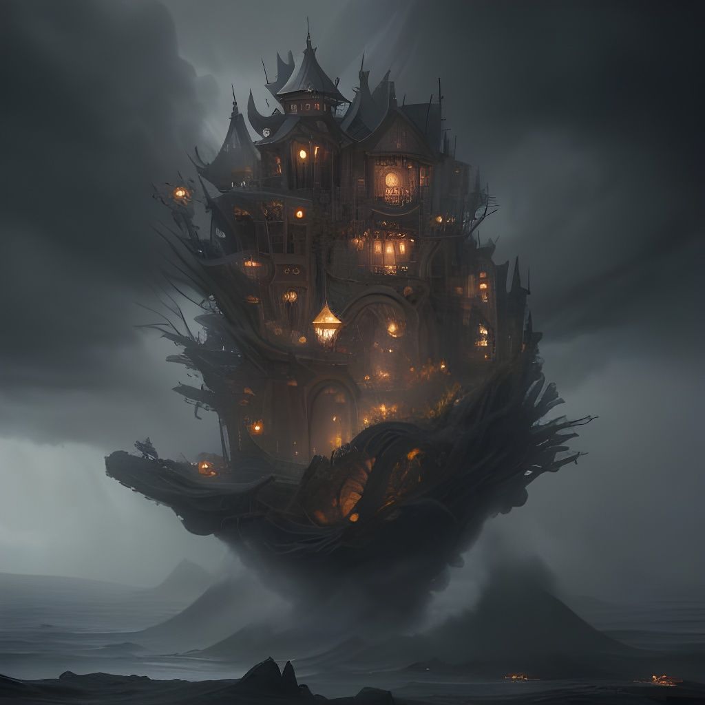 Dramatic Storm in a Teacup Digital Painting