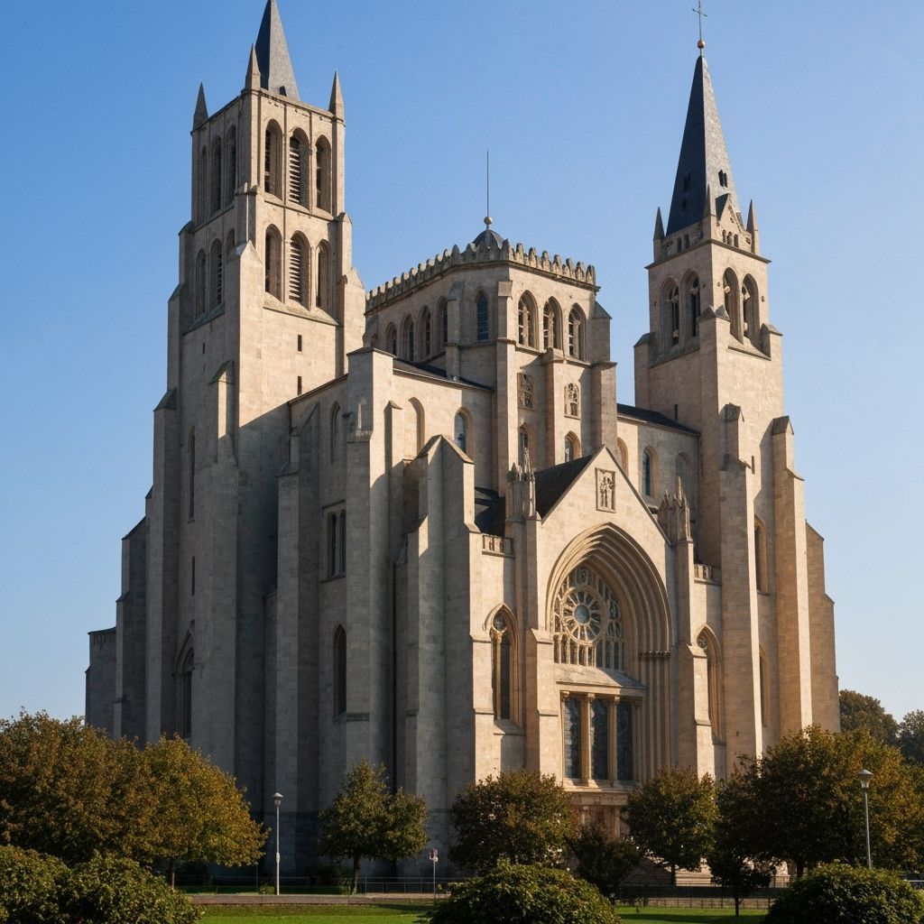 Striking Cubist Cathedral in Geometric Style