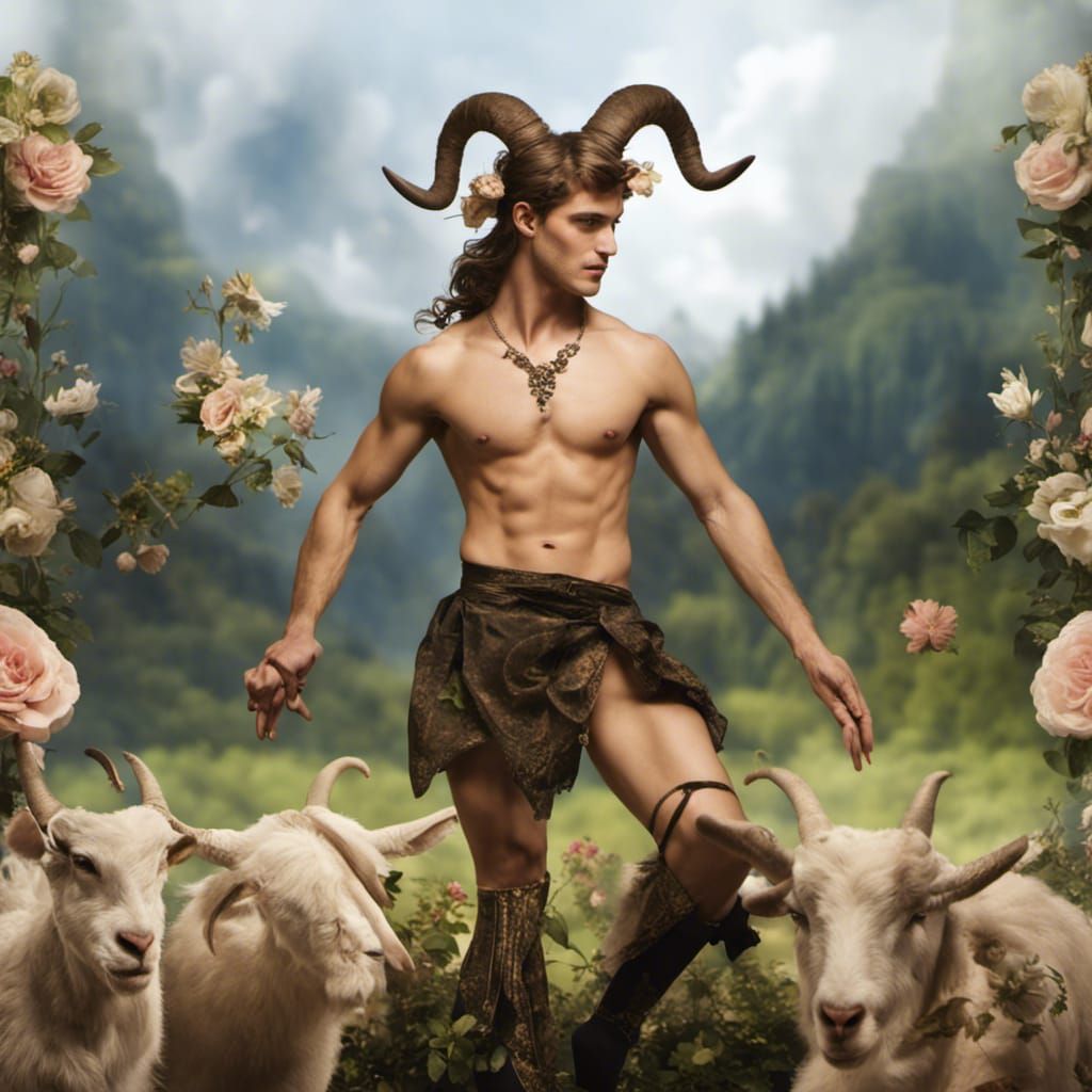 Faun Dances on Stage in Classical Ballet Style
