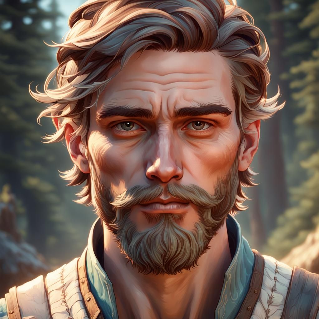 Country Boy Portrait in Hyperdetailed Digital Art Style