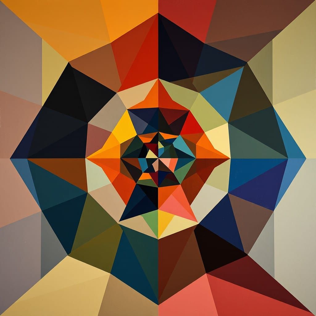 Hypnotic Dreamscapes in Neo-Cubist Art Deco