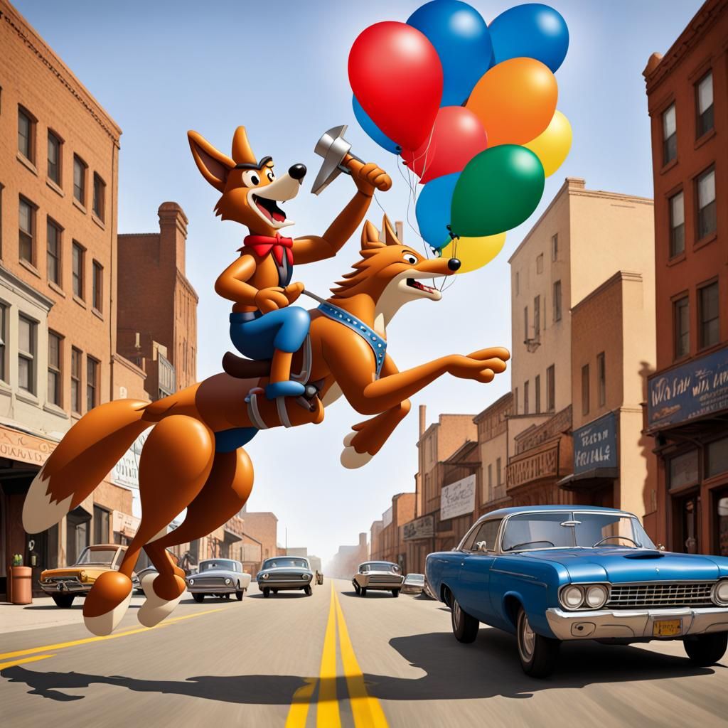 Balloon Animal Tableau: Coyote vs. Road Runner