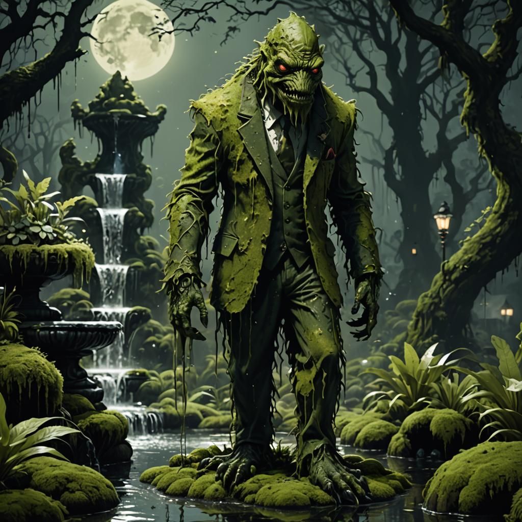 Elegant Swamp Monster in Ashcan School Style