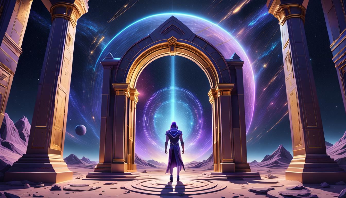 Andromeda before the Arcturian Gateway in Cosmic, Low-Poly 3...