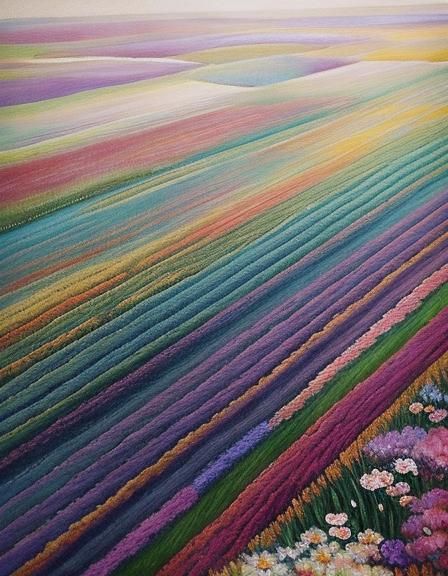 Symbolist Sheep in Holland Oil Painting