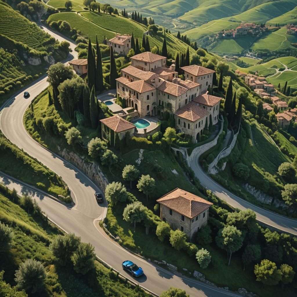 Ferrari Drives Through Italian Countryside: Cinematic Automo...