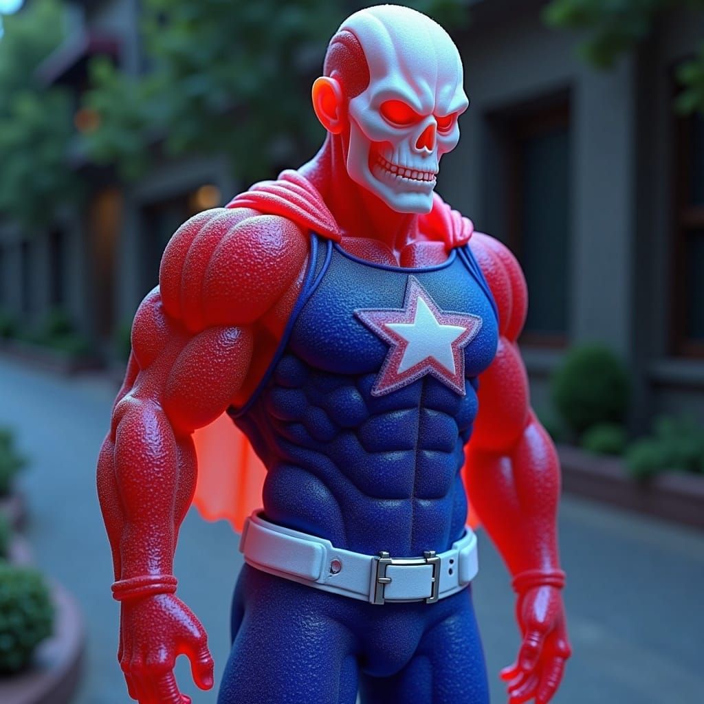 Eerie Heroic Gummy Sculpture in Patriotic Colors