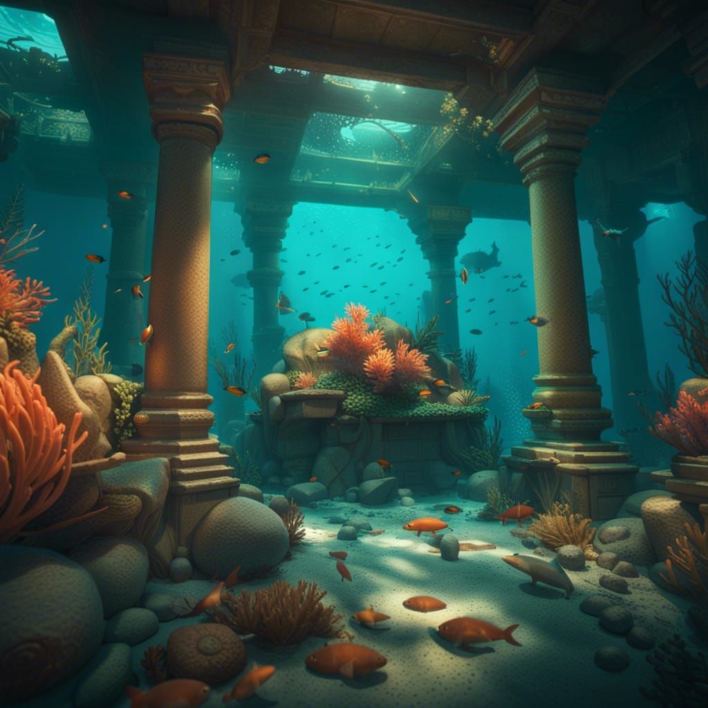Underwater City Discovery in Hyperdetailed Concept Art