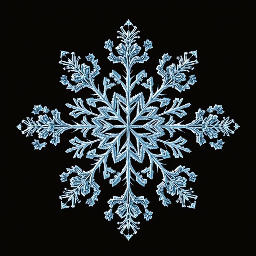 Intricate Snowflake Design with Self-Similar Patterns