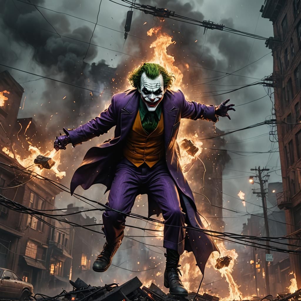 Joker Triumphant: Batman Defeated in Electric Fire