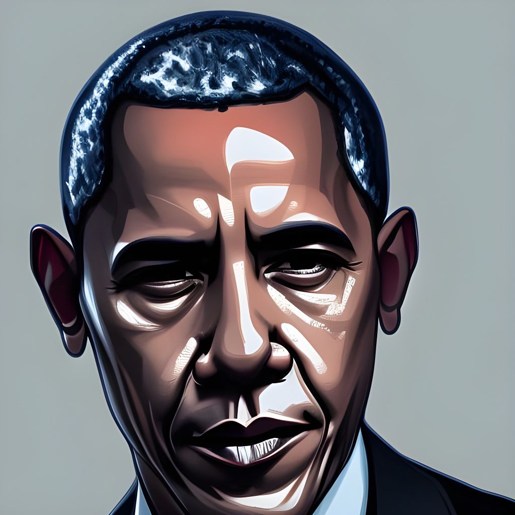 Detailed Portrait of Barack Obama in Art Nouveau Style