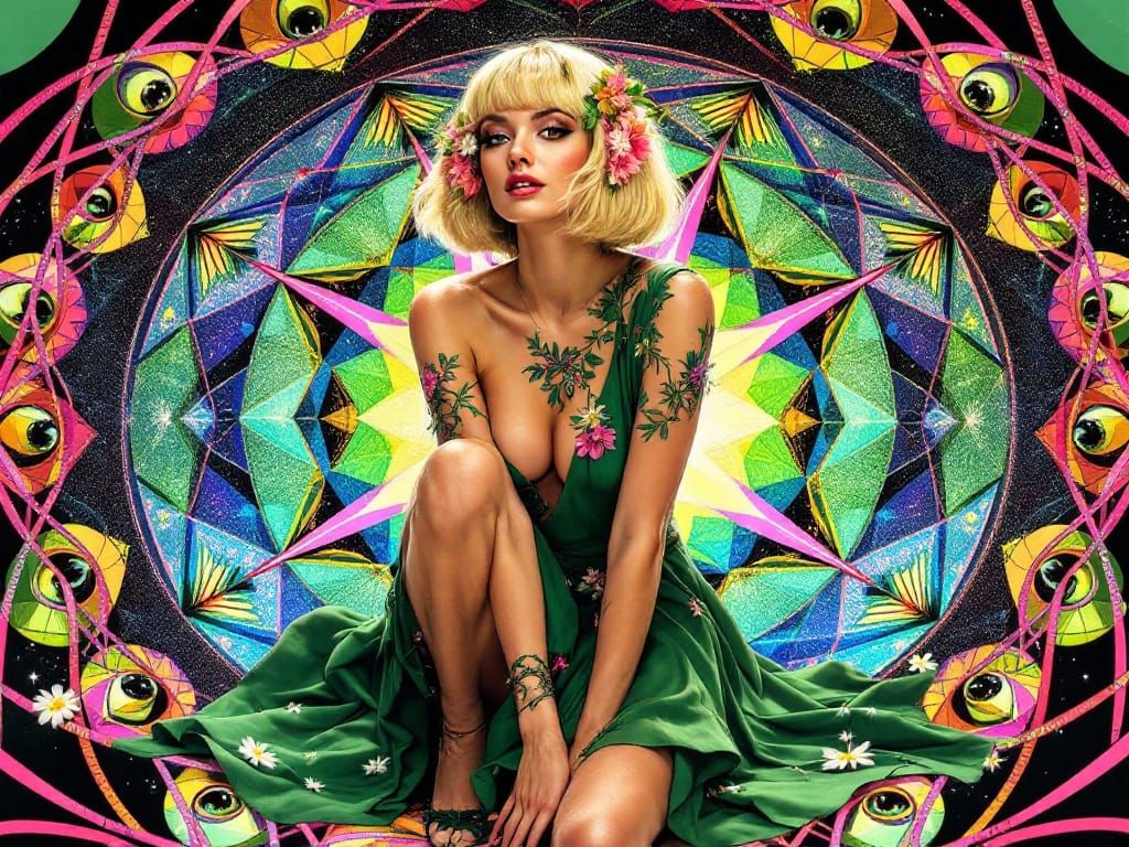 Surrealistic Geometry Portraits in Vibrant Colors