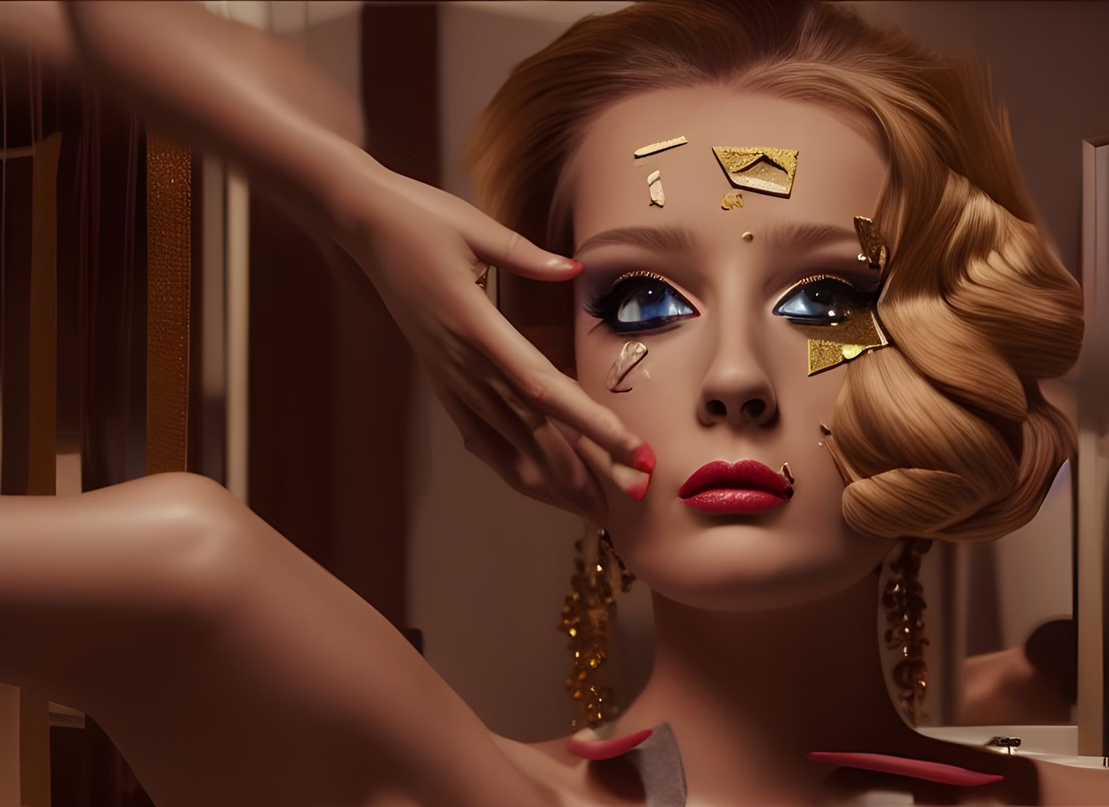 High Fashion Salon Portrait in Hyperrealistic Style