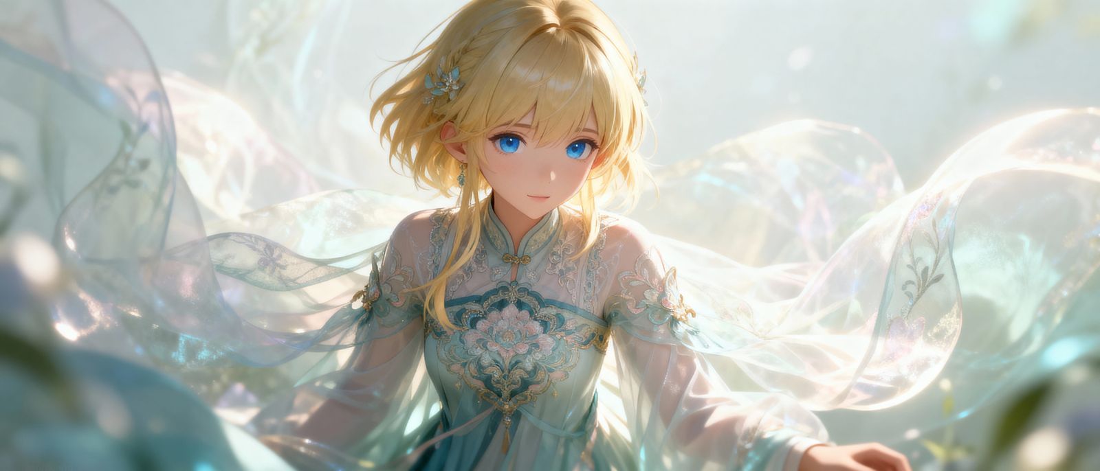 Dreamy Anime Girl in Ethereal 3D Art