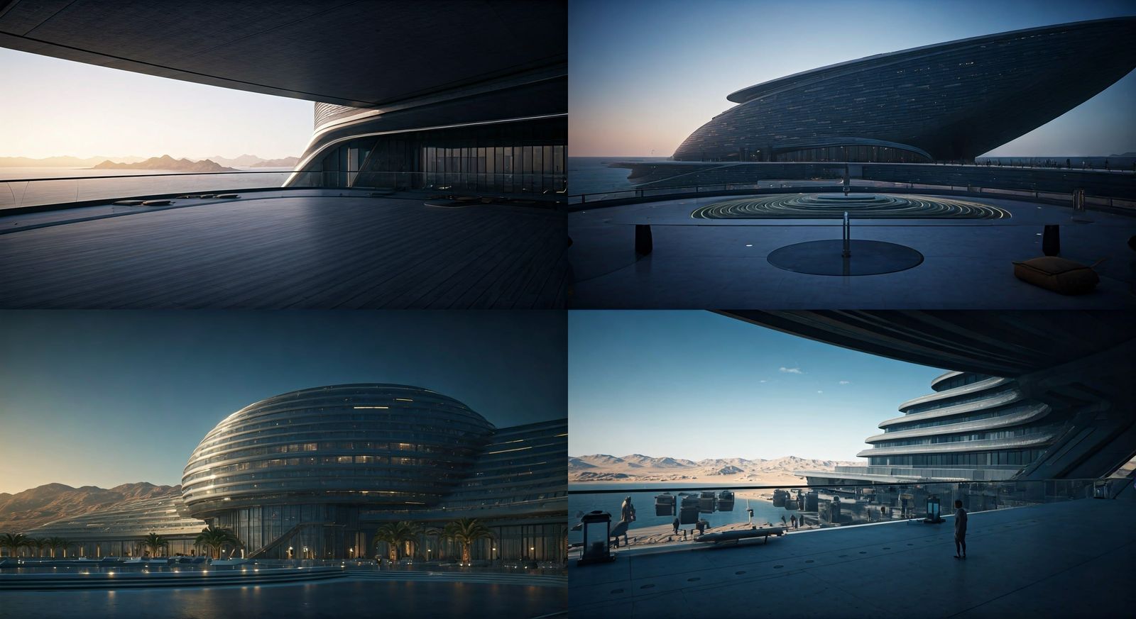 Futuristic Terraced Hotel in Dubai: Hyperrealistic Architect...