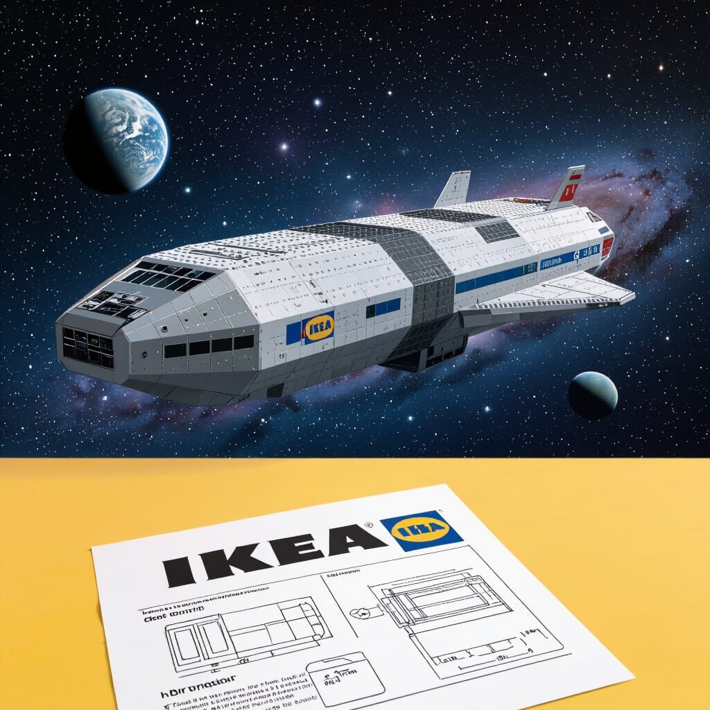 IKEA Spaceship in Galactic Scene
