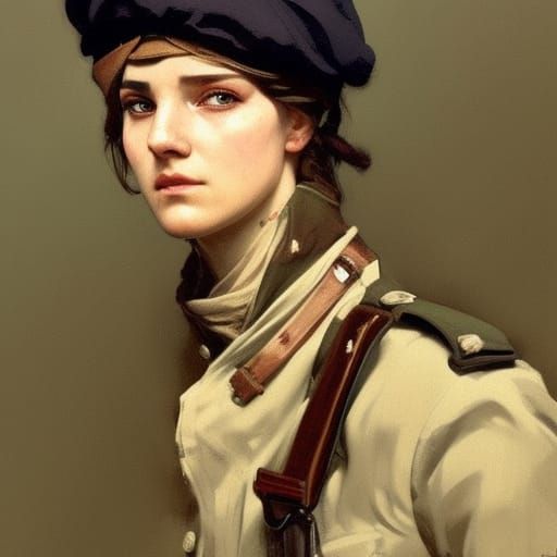 French Soldier Portrait in Hyperdetailed Digital Art
