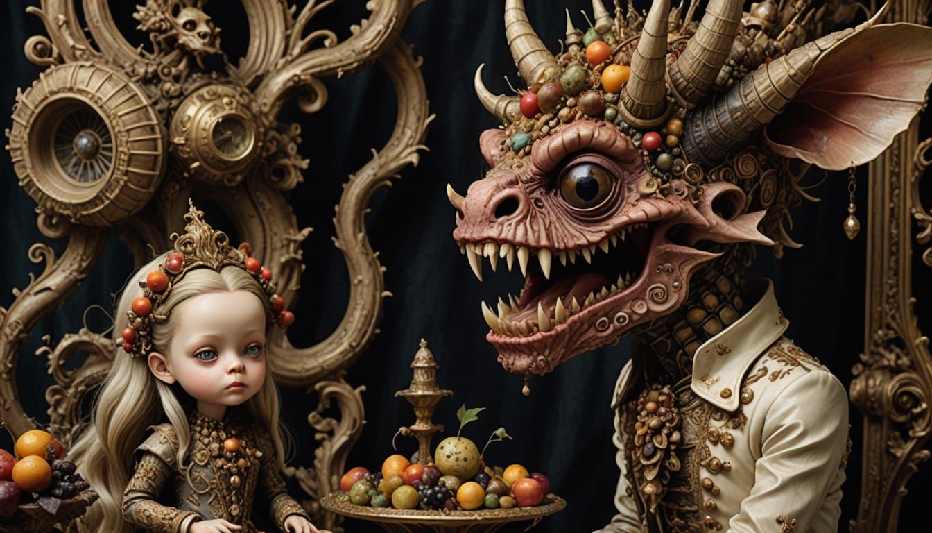 Chibi Dork Monster Dines in Cryptid Taxidermy Wonderland