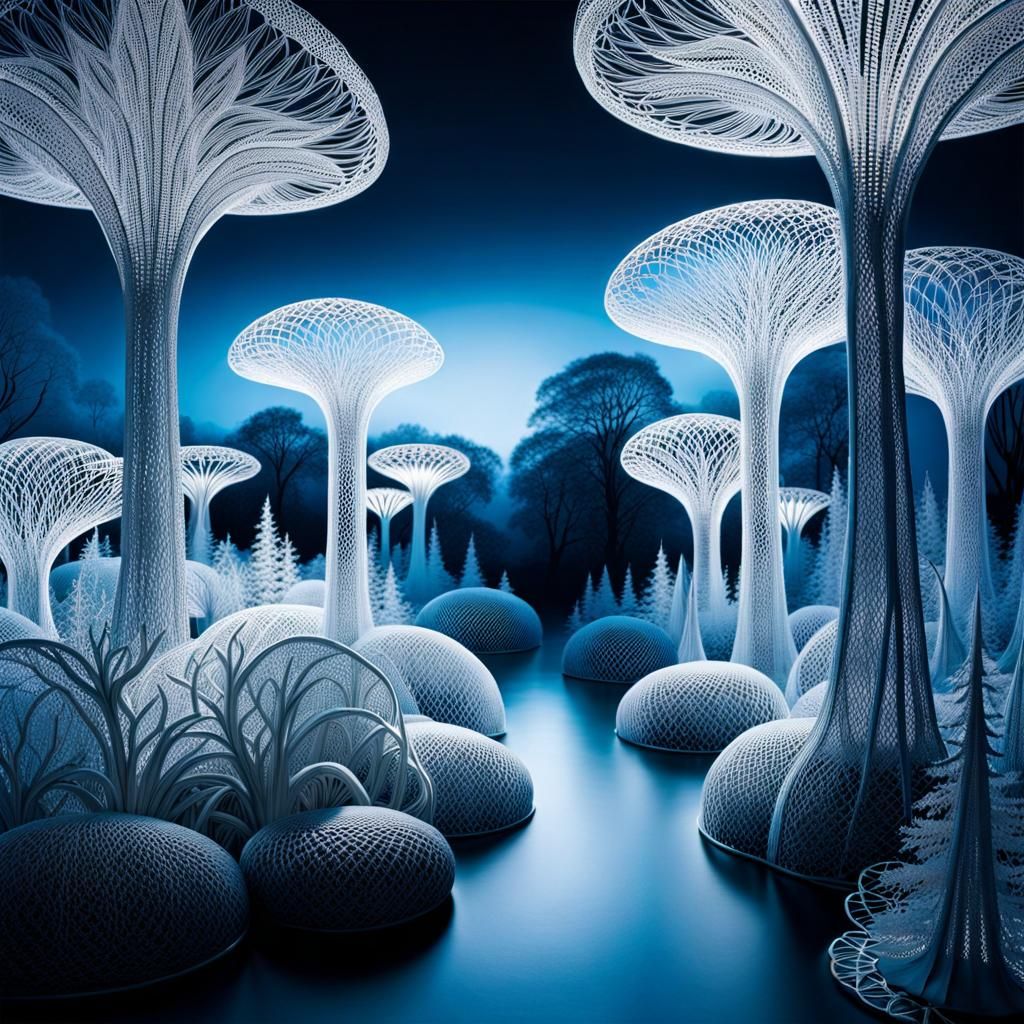 Ethereal Lace Forest: A Masterpiece of Lace Artistry